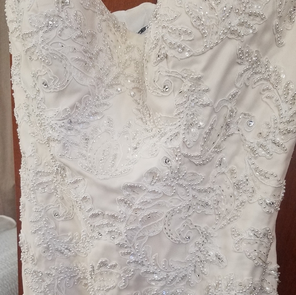 Oleg Cassini CMB619 Wedding Dress Size 12 - Picture 3 of 11